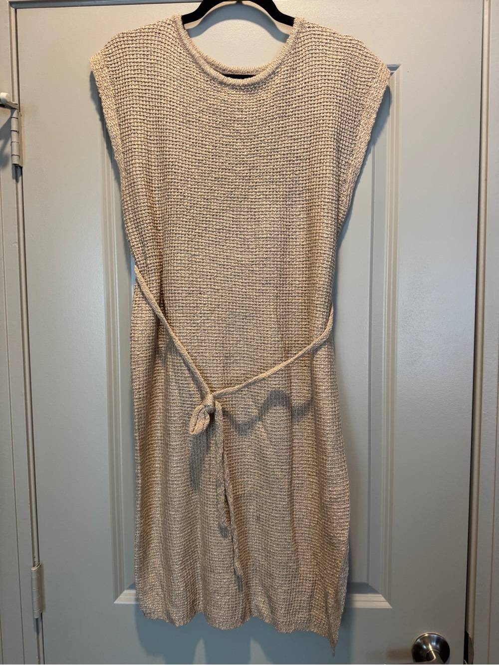 Becool - knit dress with belt. Size M/L 100% acrylic.